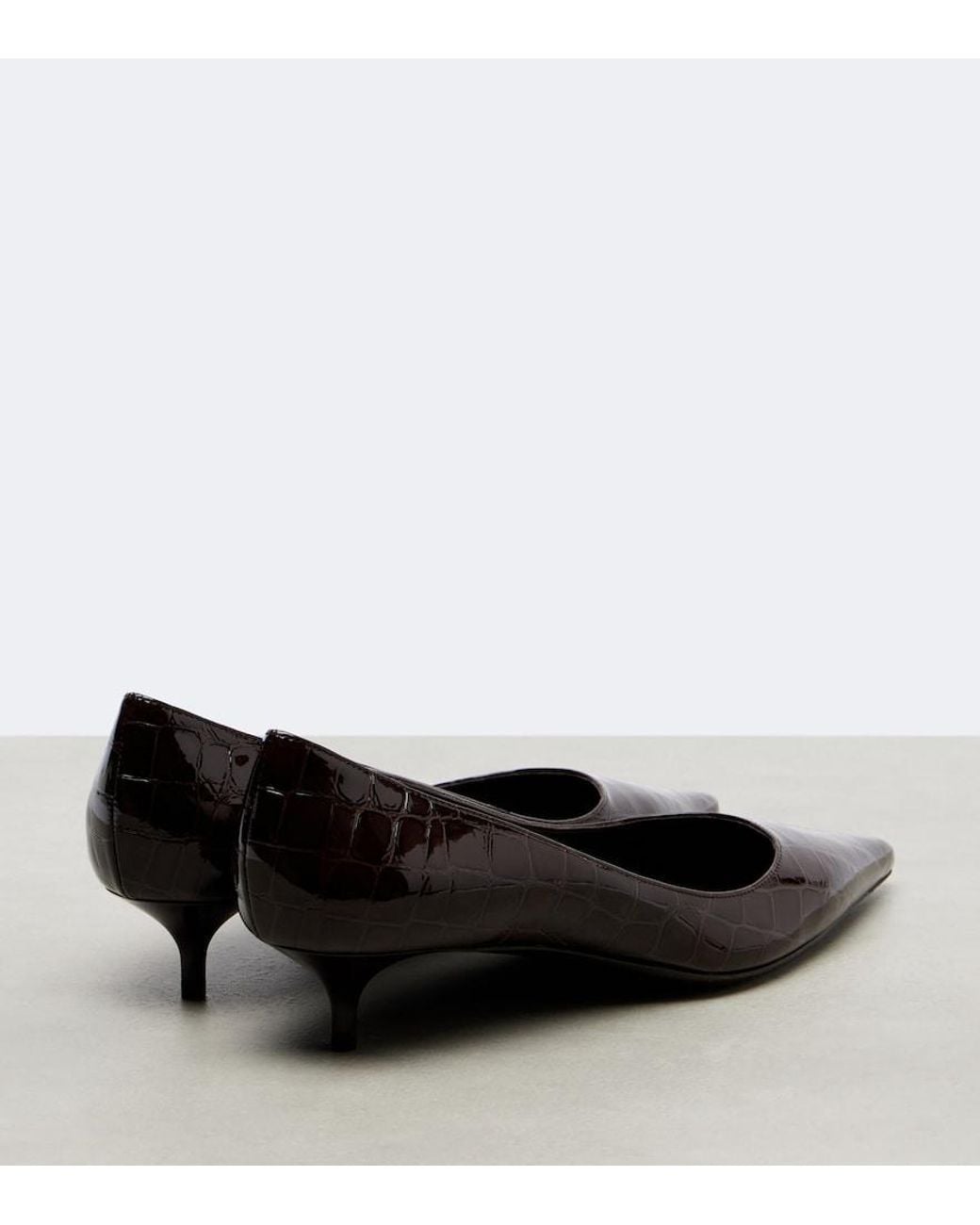 Jimmy Choo Black Amelia 35 Croc-Effect Leather Pumps