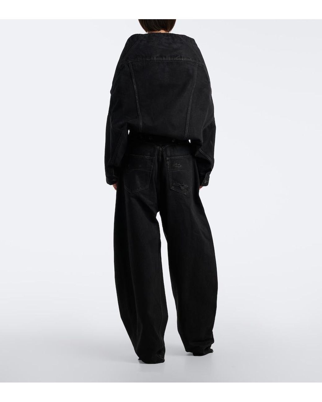 Balenciaga Black Mid-Rise Barrel-Leg Jeans