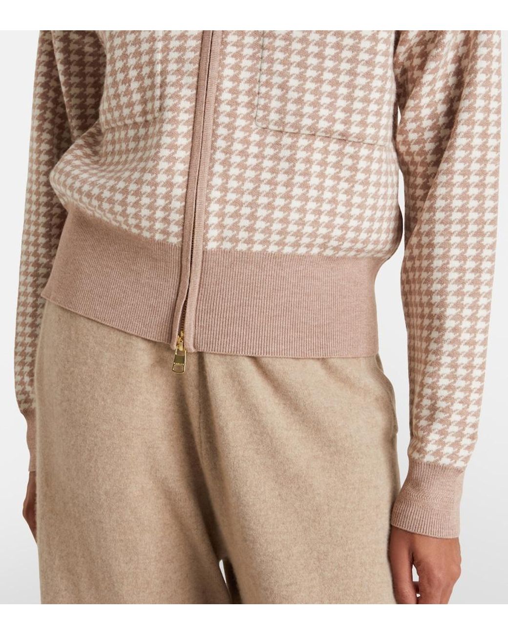 Varley Brown Ablett Houndstooth Jacquard Jacket