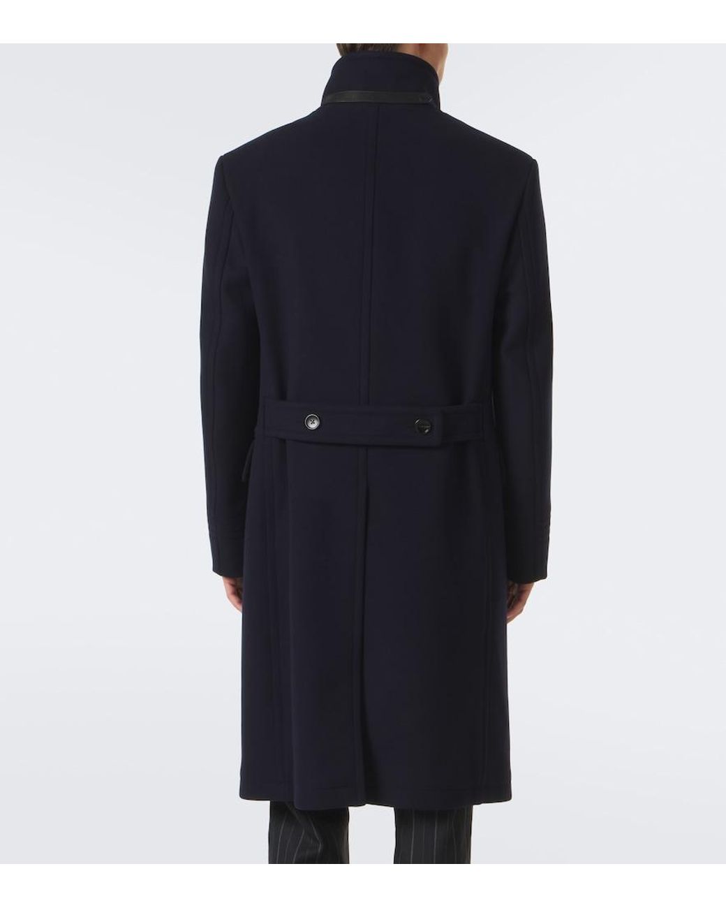 Tom Ford Blue Double-Breasted Wool Coat for men
