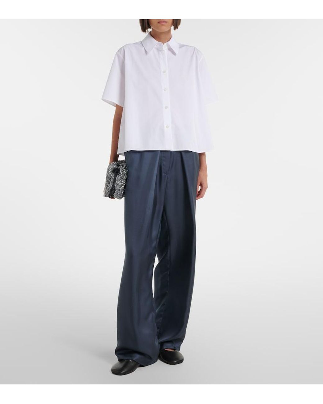 Loewe White Double L Cotton Poplin Shirt
