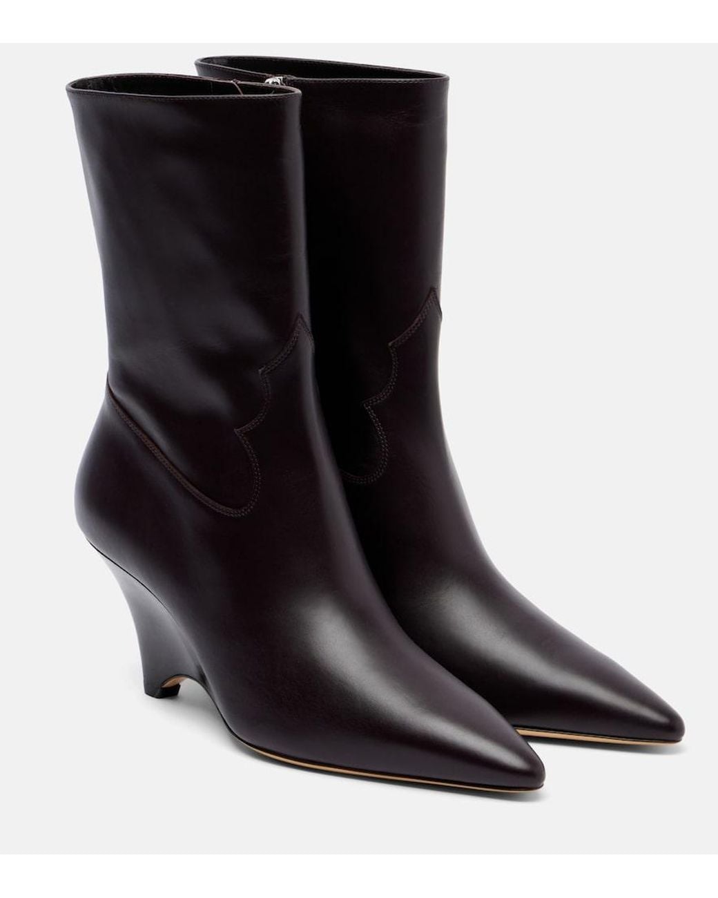Le Monde Beryl Black Leather Ankle Boots