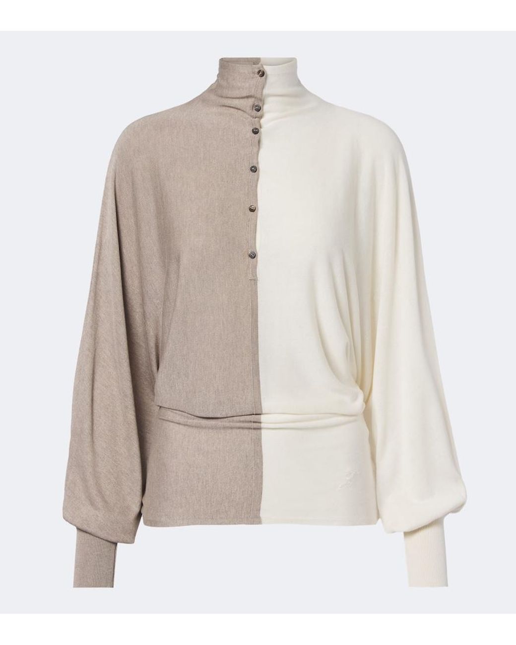 Jacquemus Natural Paneled Silk-Blend Sweater