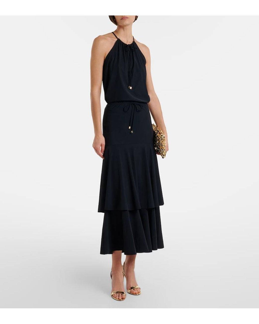 Dorothee Schumacher Blue Modern Flow Halterneck Top