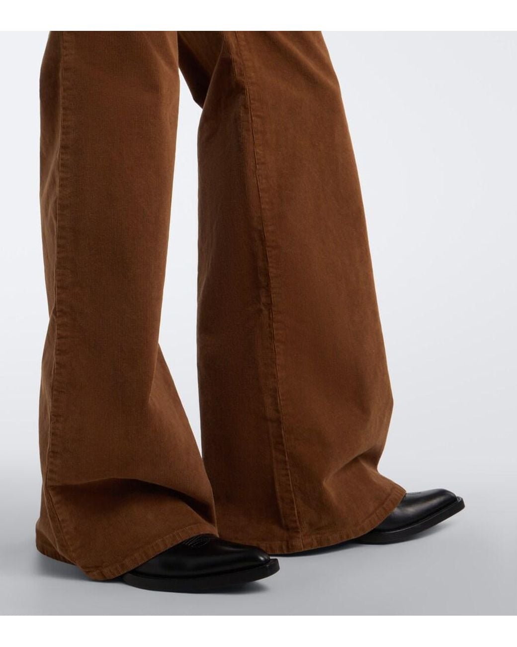 Nili Lotan Brown Florence Cotton-Blend Corduroy Wide-Leg Pants