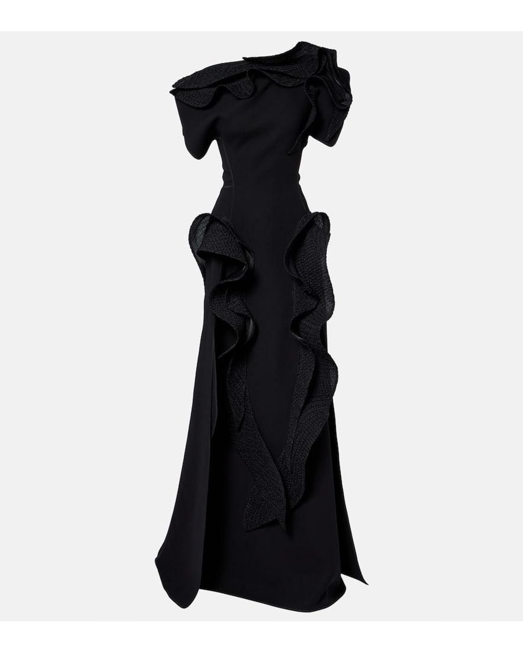 Maticevski Synergies Asymmetric Ruffled Gown in Black | Lyst Australia