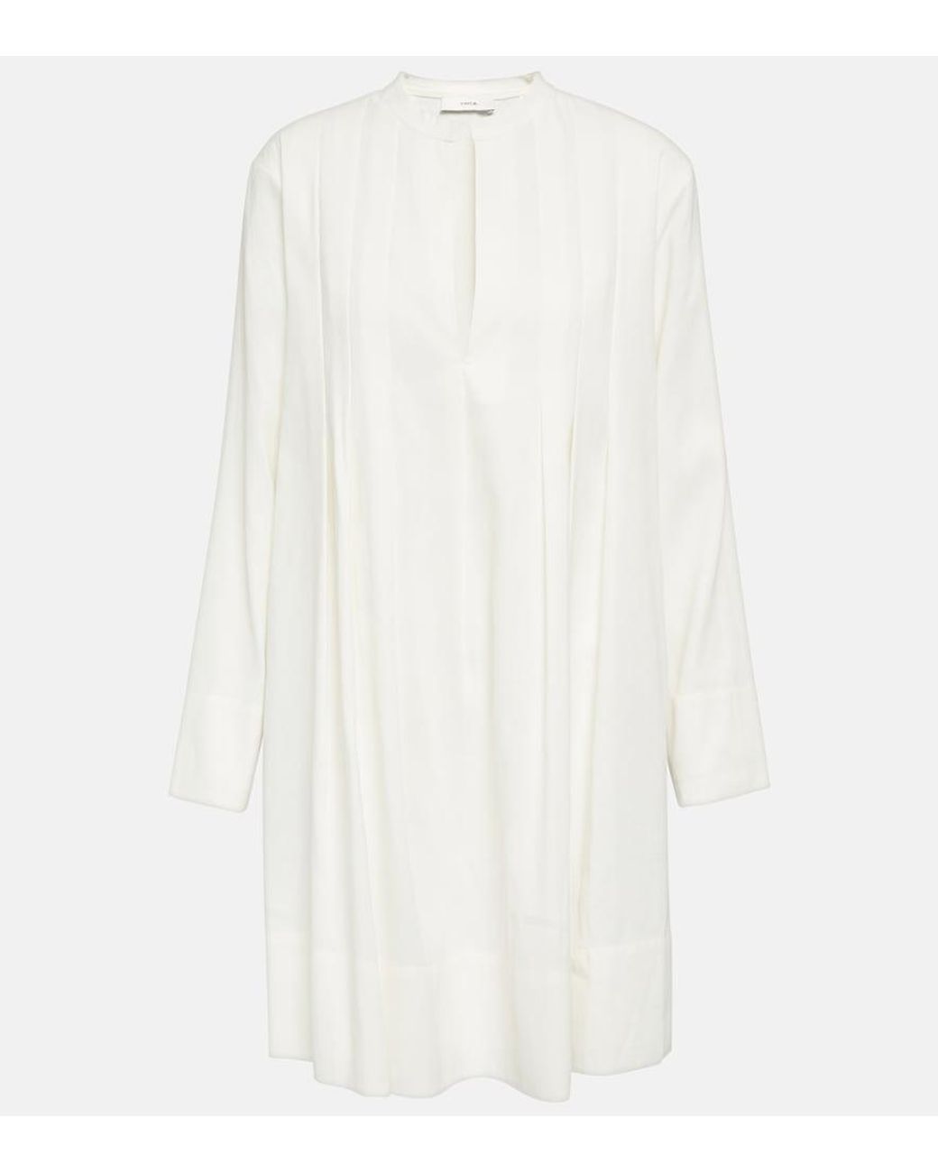 Vince White Trapeze Linen-Blend Minidress