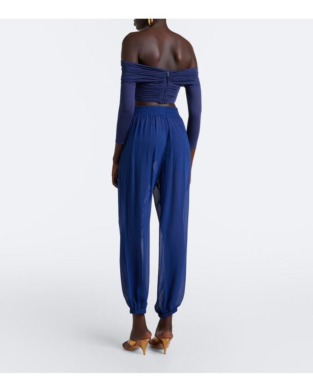 Christopher Esber Blue Bennett Silk Balloon Pants