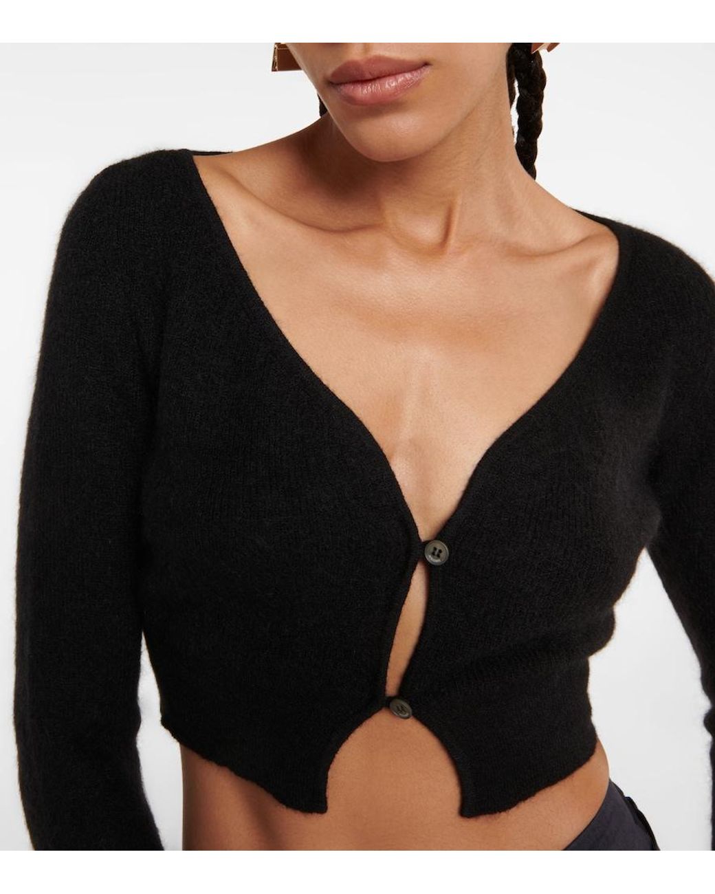 Jacquemus Black ‘Alzou’ Cropped Cardigan