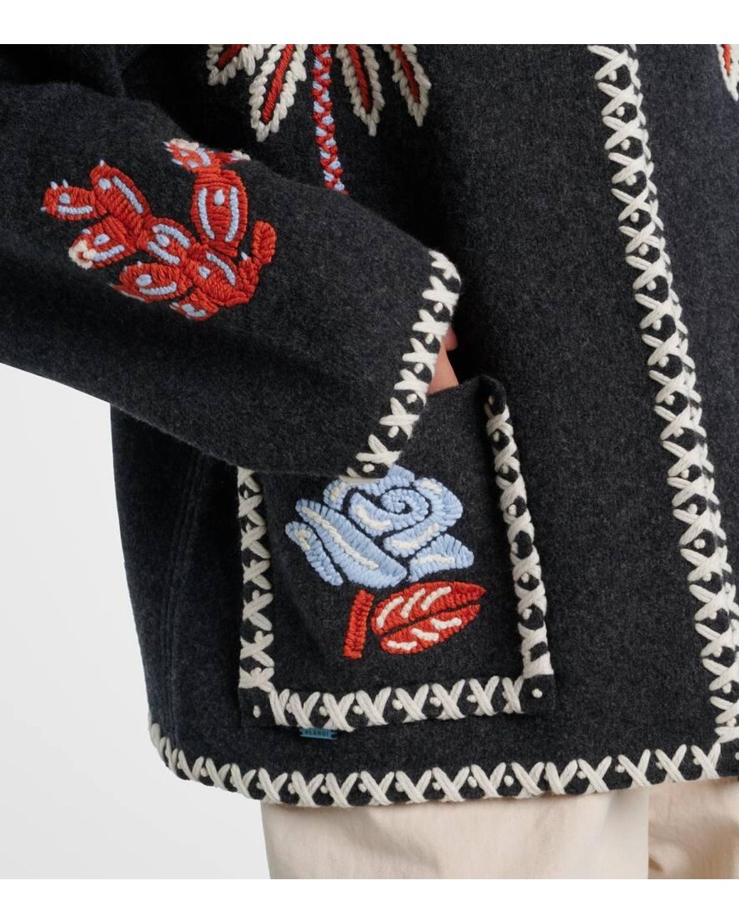 Alanui Black Jacke Remember Me Aus Schurwolle