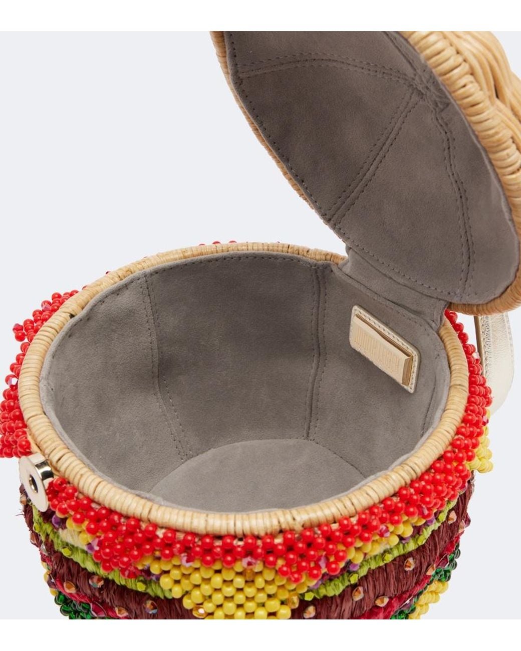 Judith Leiber White Cheeseburger Deluxe Embellished Clutch