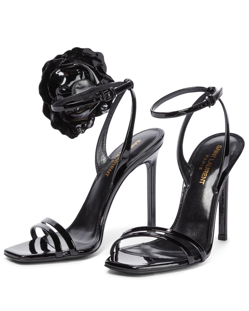 ysl amber sandals in patent leather