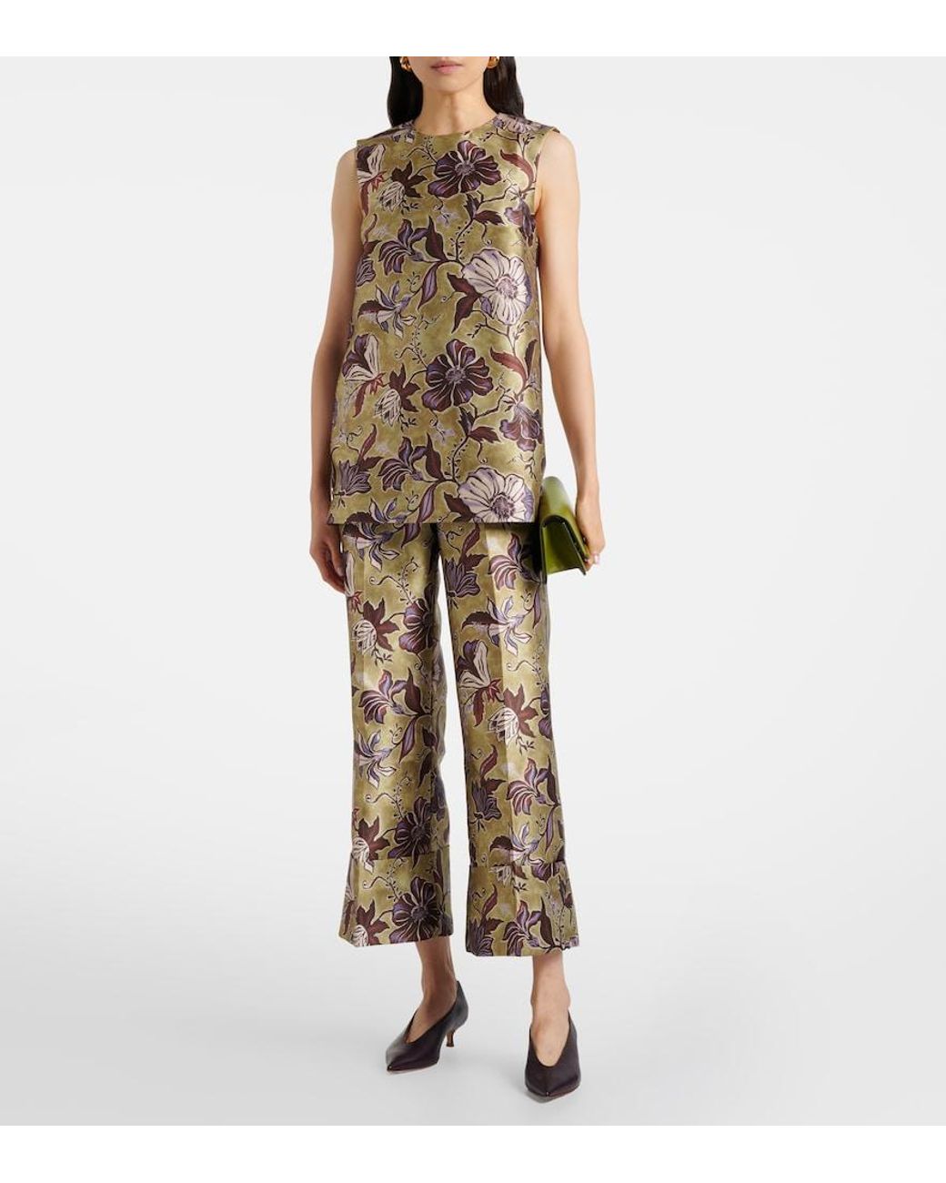 ALÉMAIS Green Citron Floral Top