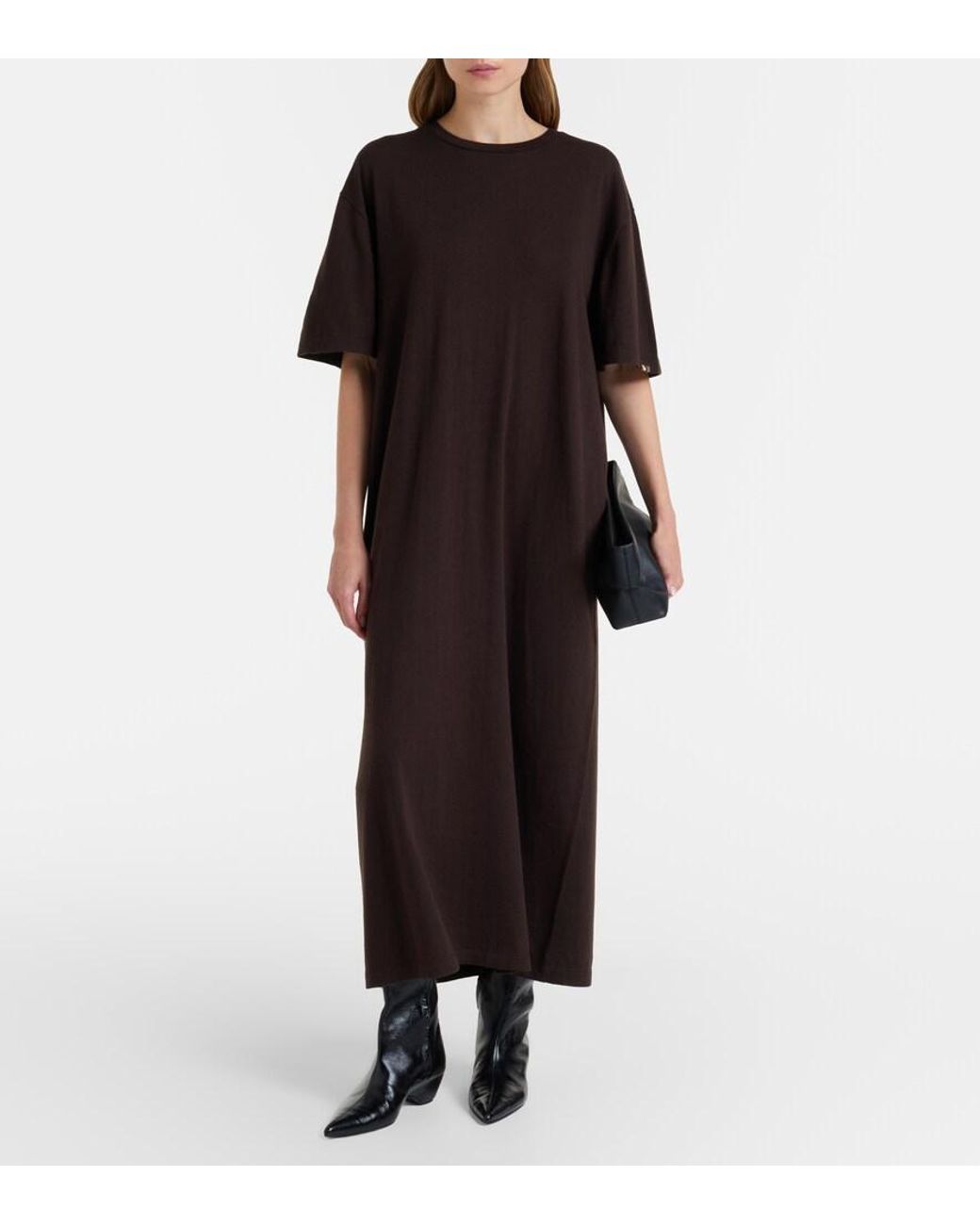 Extreme Cashmere Brown N°321 Kris Cotton And Cashmere Maxi Dress