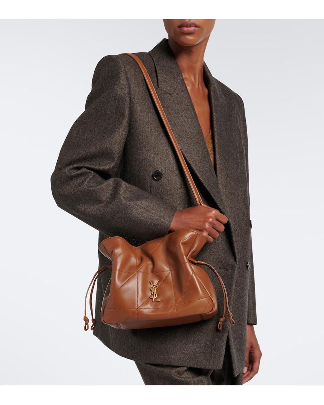 Saint Laurent Brown Jamie Small Quilted Leather Shoulder Bag