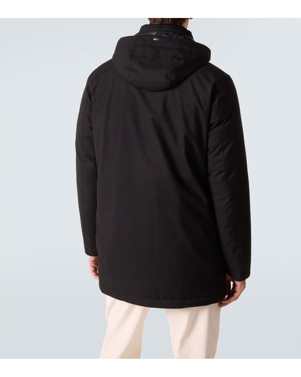 Herno Black Hooded Down Jacket for men