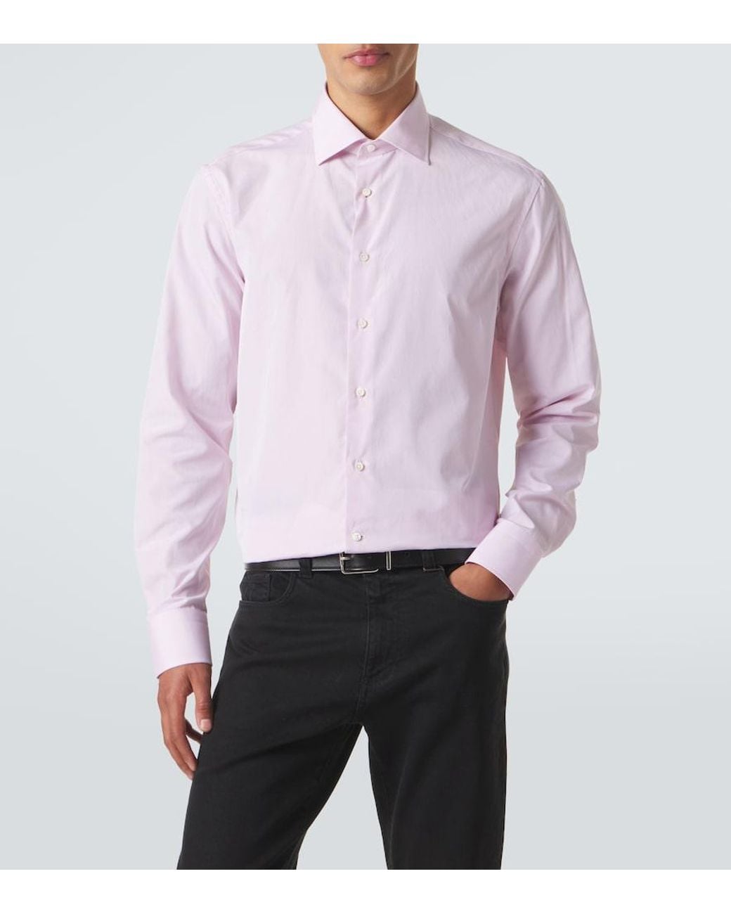 Canali Pink Cotton Shirt for men