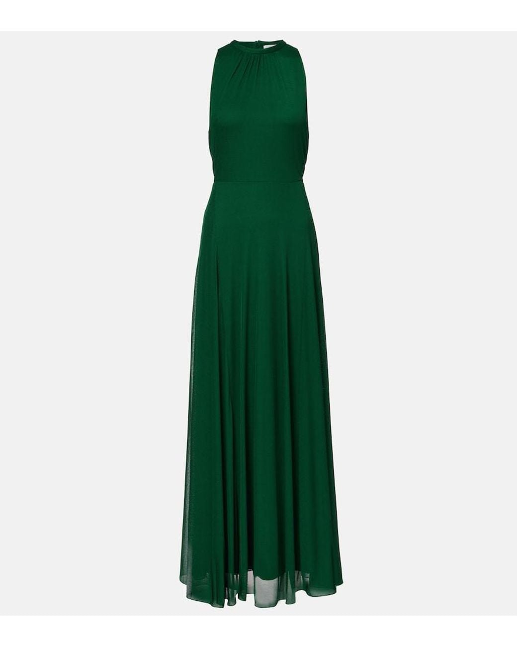 Max Mara Green Carnet Mesh Jersey Maxi Dress