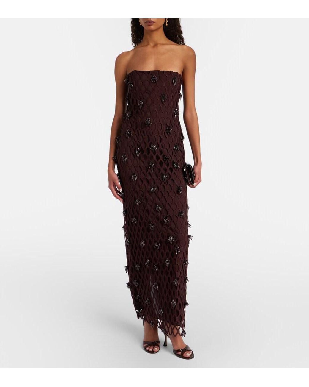 Jonathan Simkhai Purple Beaded Maxi Dress