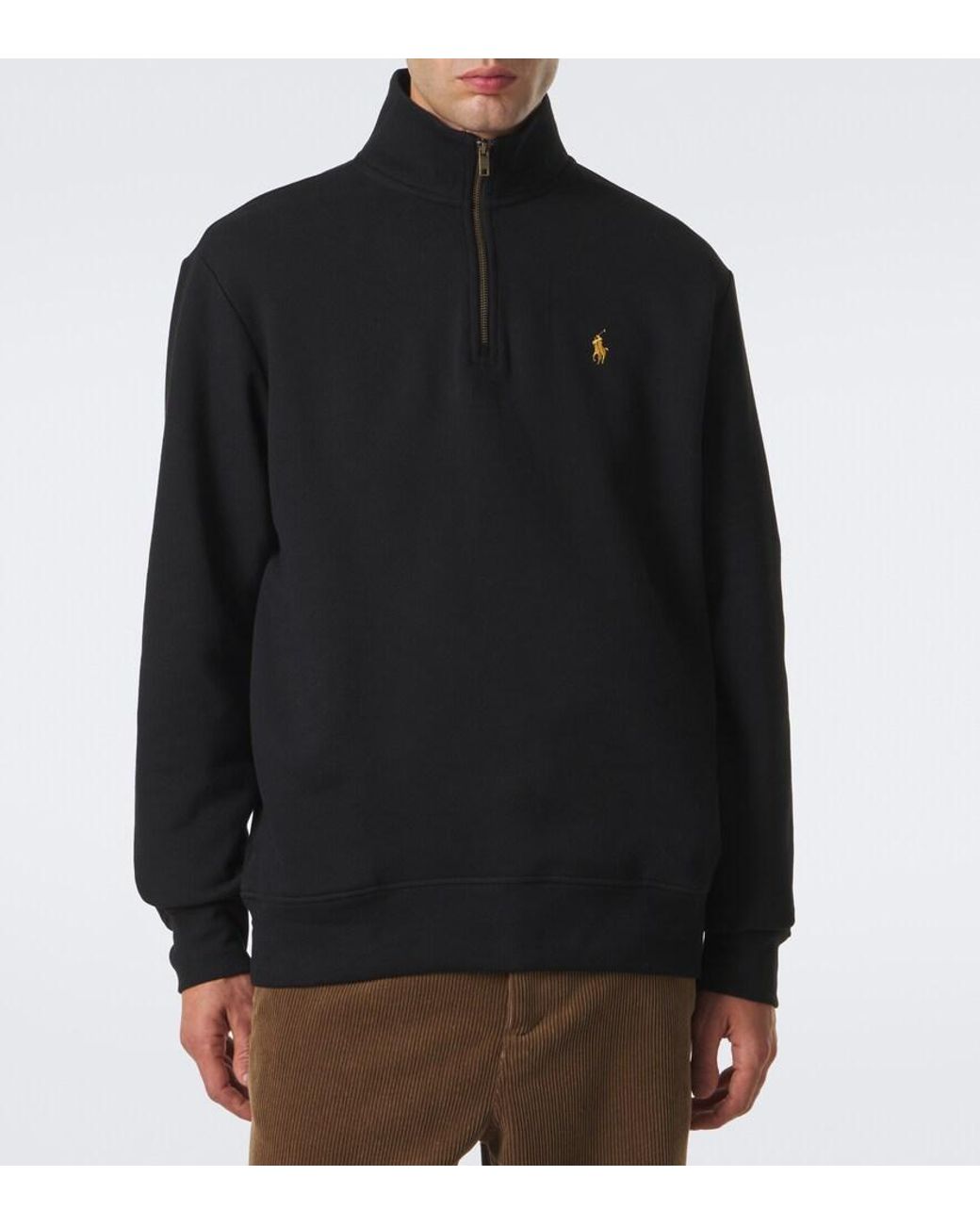 Polo Ralph Lauren Blue Cotton-Blend Half-Zip Sweater for men