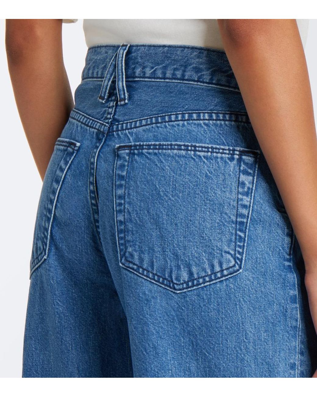 SLVRLAKE Denim Blue Cassie Wide-Leg Jeans