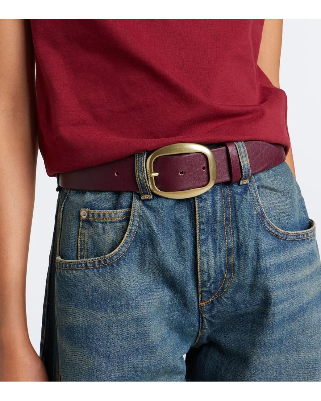 Isabel Marant Purple Dara Leather Belt