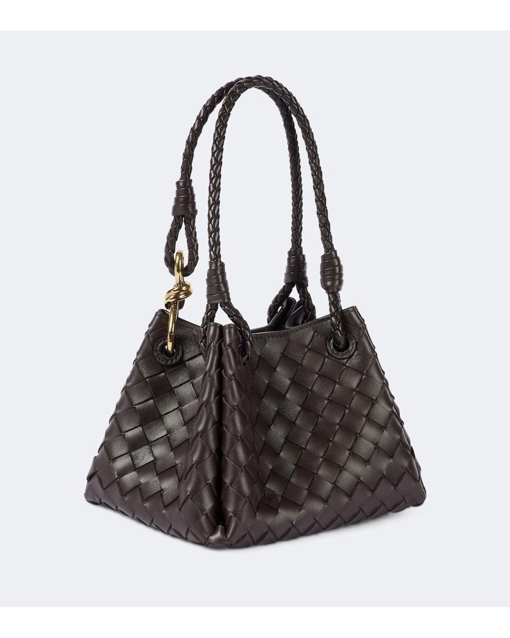 Bottega Veneta Black Parachute Small Intrecciato Leather Shoulder Bag