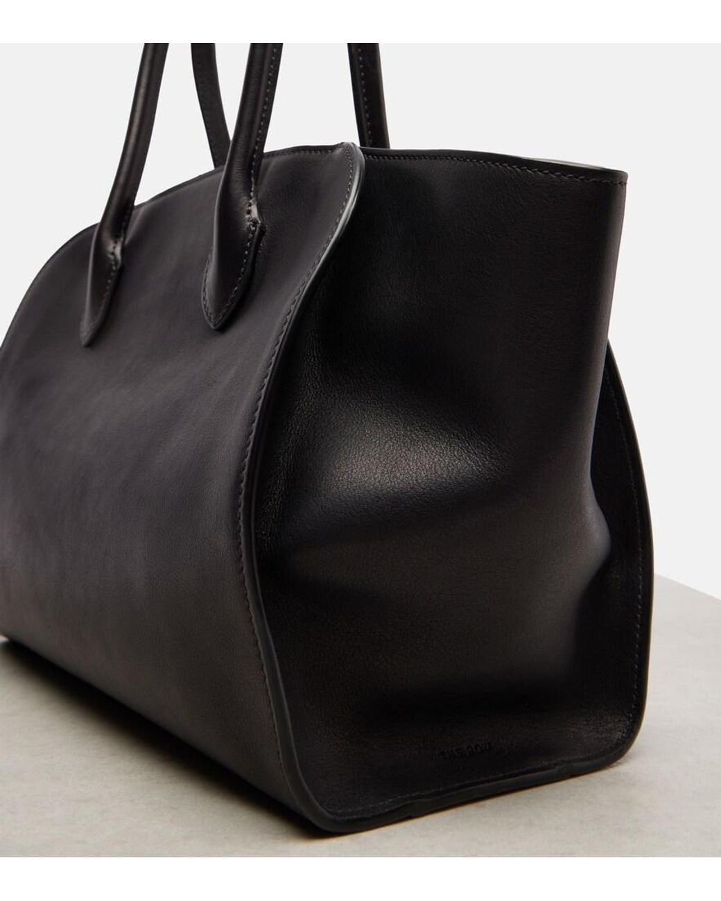 The Row Black Marlo 12 Leather Tote Bag