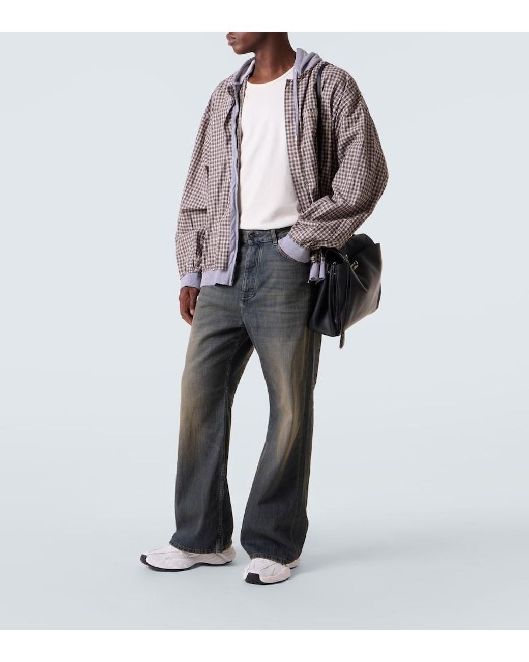Balenciaga Gray Faded Wide-Leg Jeans for men
