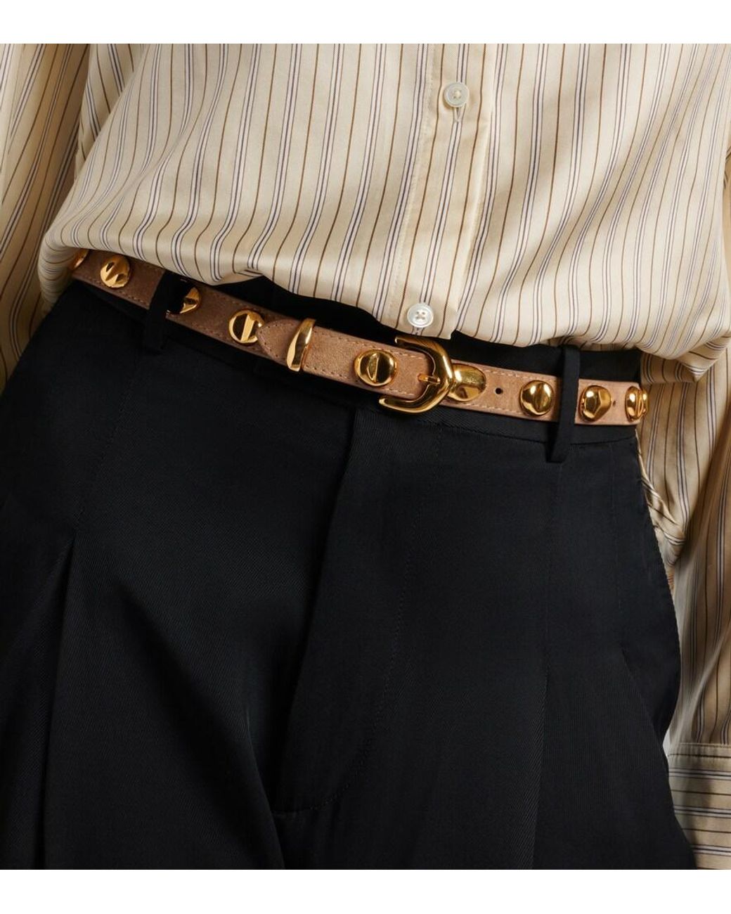 Amanu Brown Vaal Embellished Suede Belt