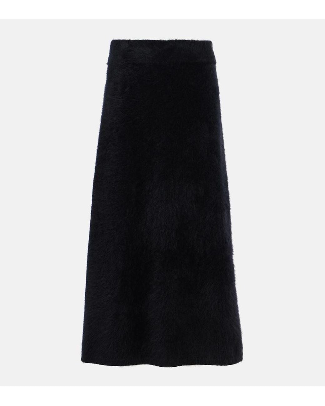 Lisa Yang Black Asta Cashmere Midi Skirt