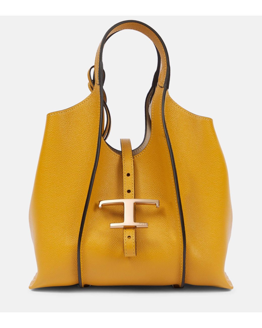 Tod's Timeless Mini Leather Tote Bag in Yellow Lyst