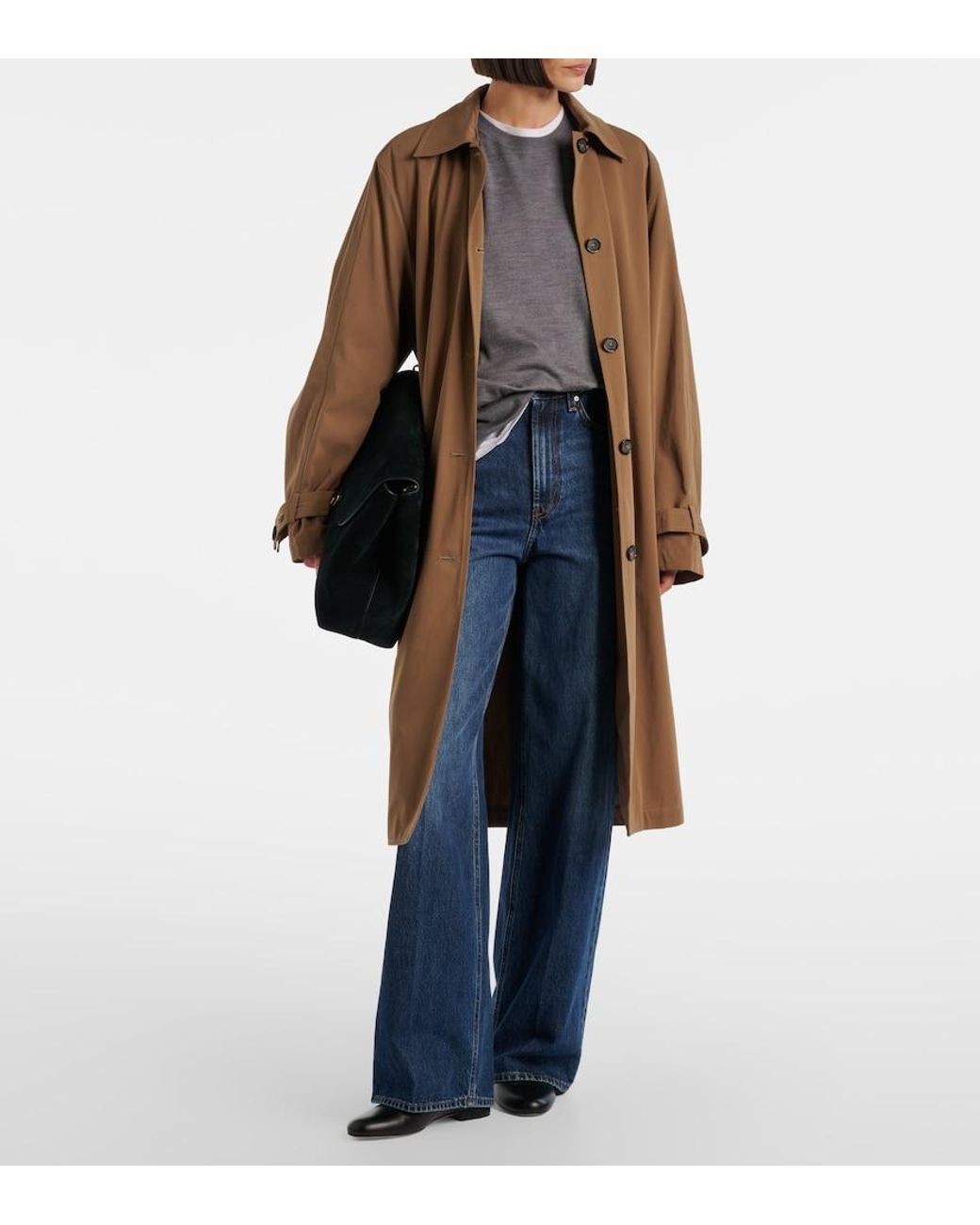 Totême Brown Belted Cotton Trench Coat