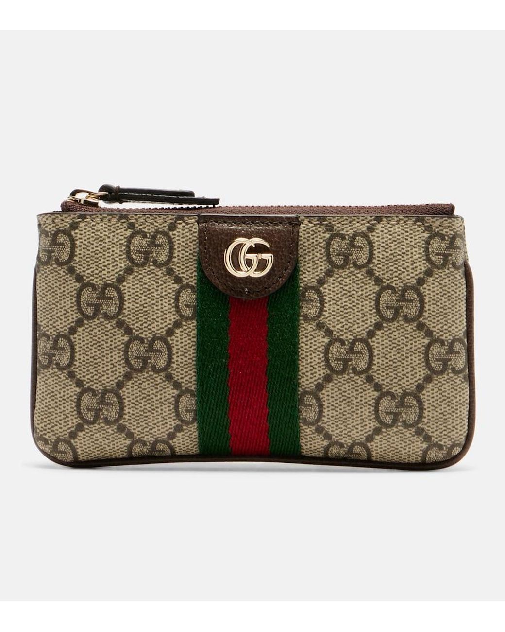Gucci Green Ophidia Gg Web Stripe Coin Purse