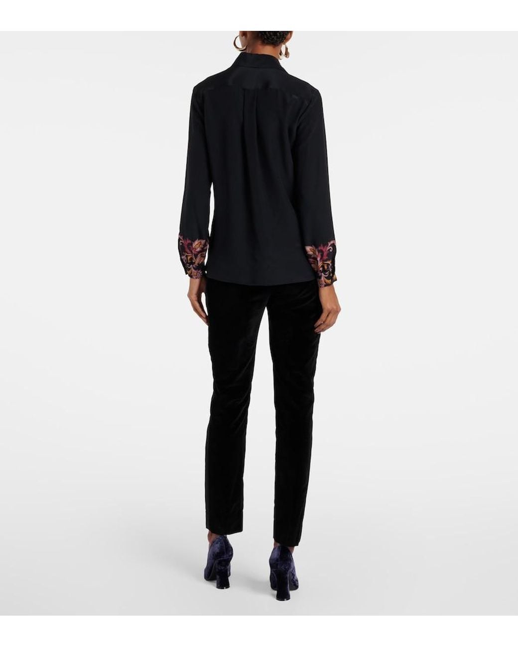 Etro Black Paisley Silk Shirt