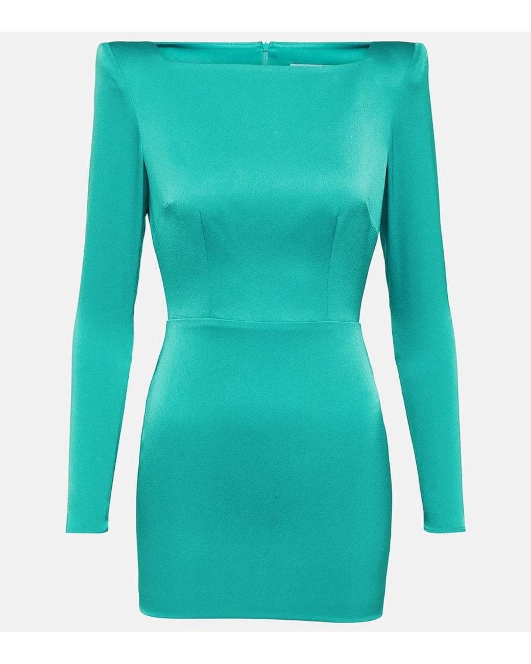 Alex Perry Blue Crepe Satin Minidress