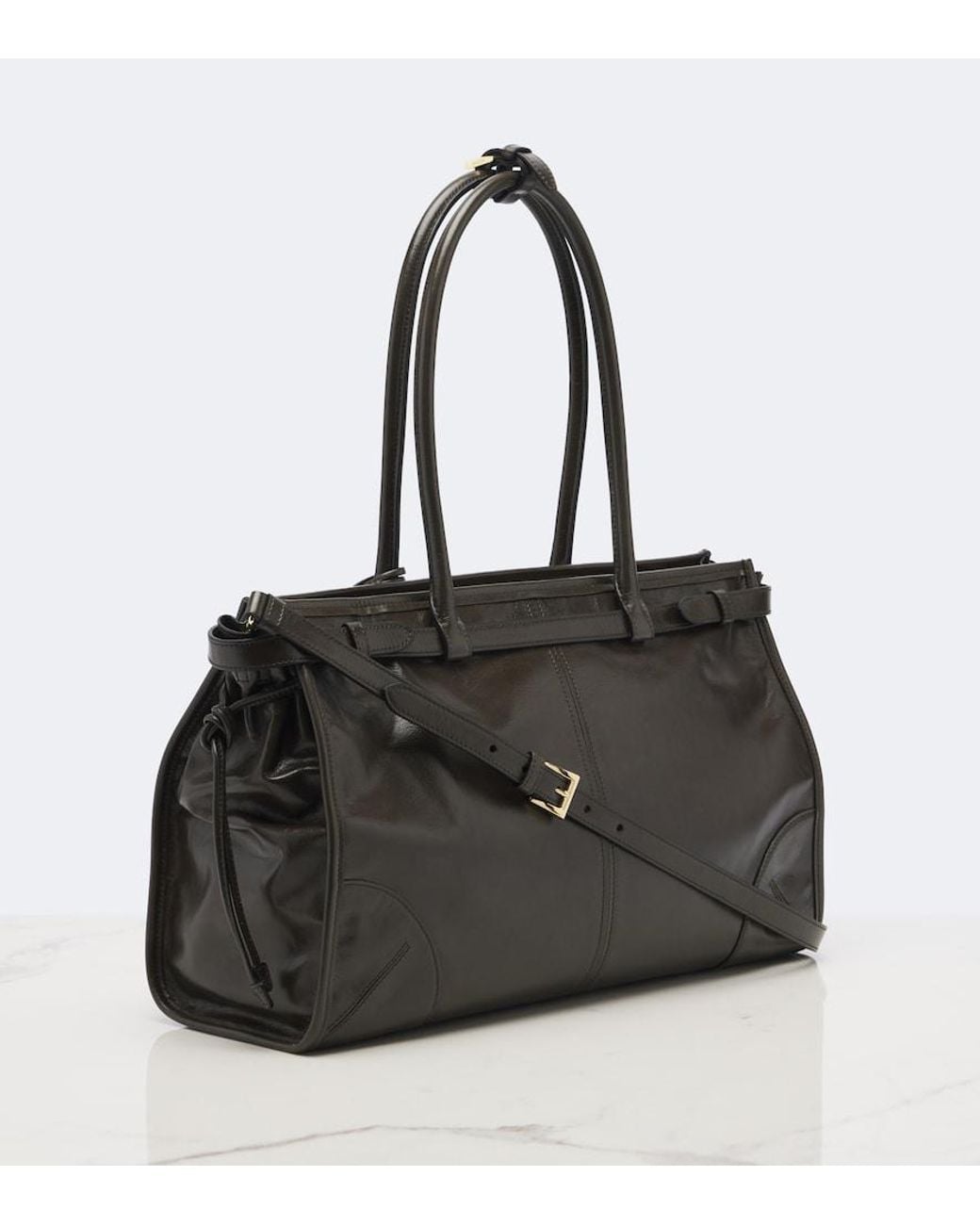 Prada Black Bonnie Large Leather Shoulder Bag