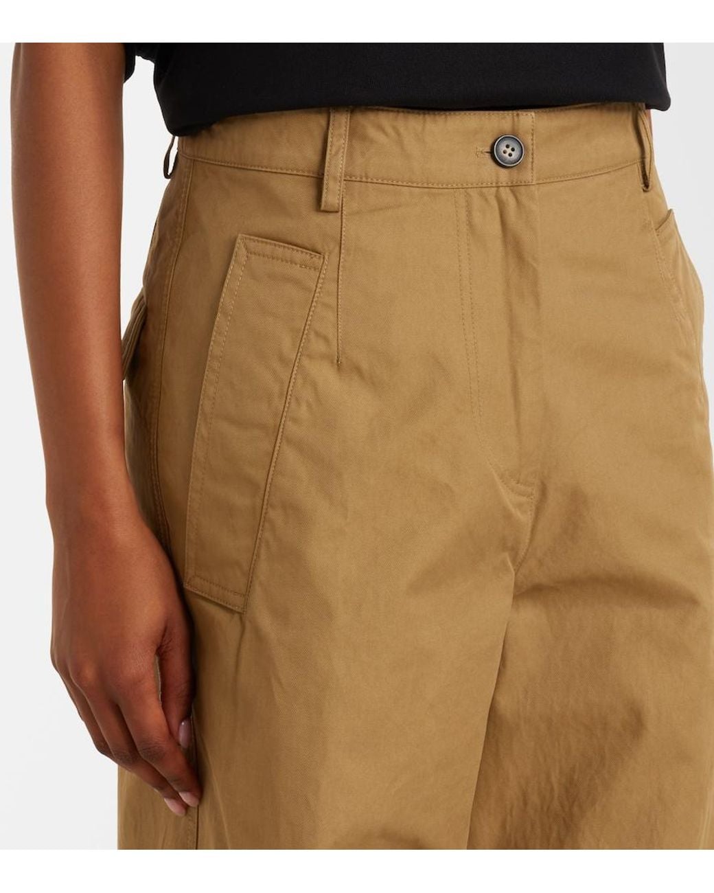 Dries Van Noten Natural Cotton Wide-Leg Pants