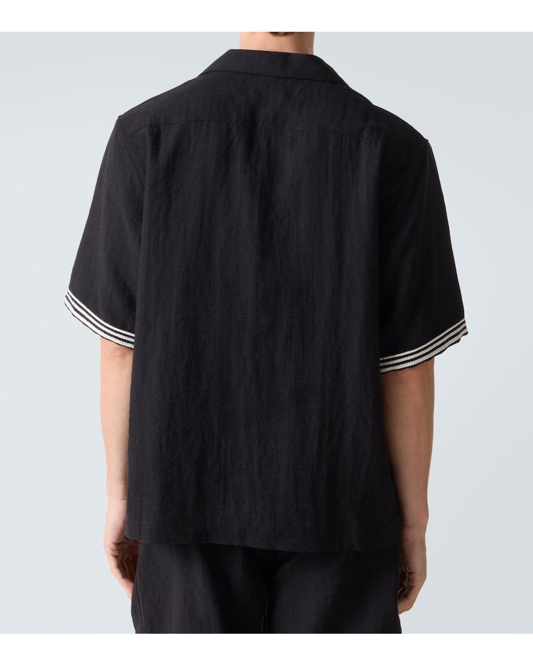 Camisa Bordada Commas de hombre de color Black