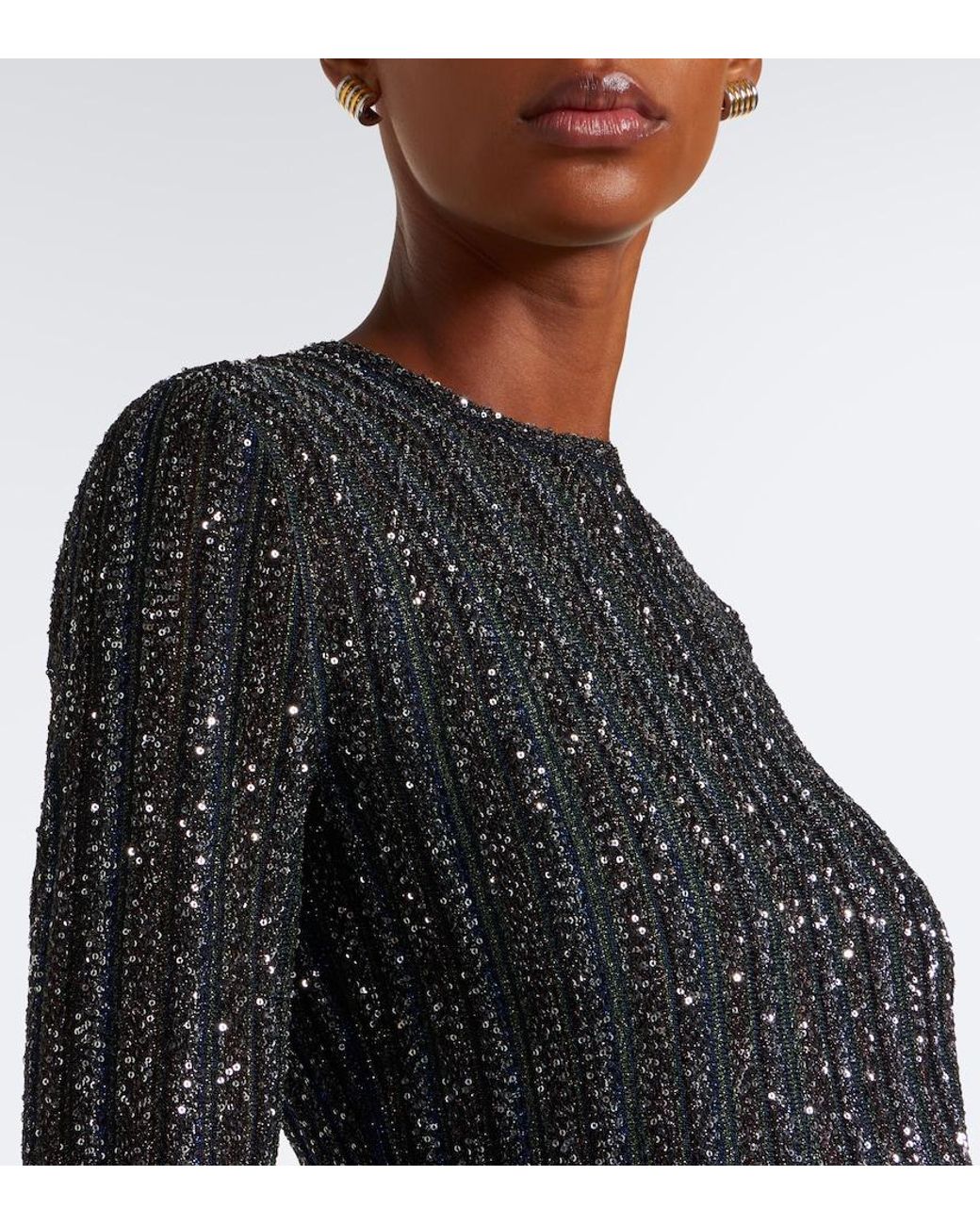 Missoni Black Sequined Knitted Gown