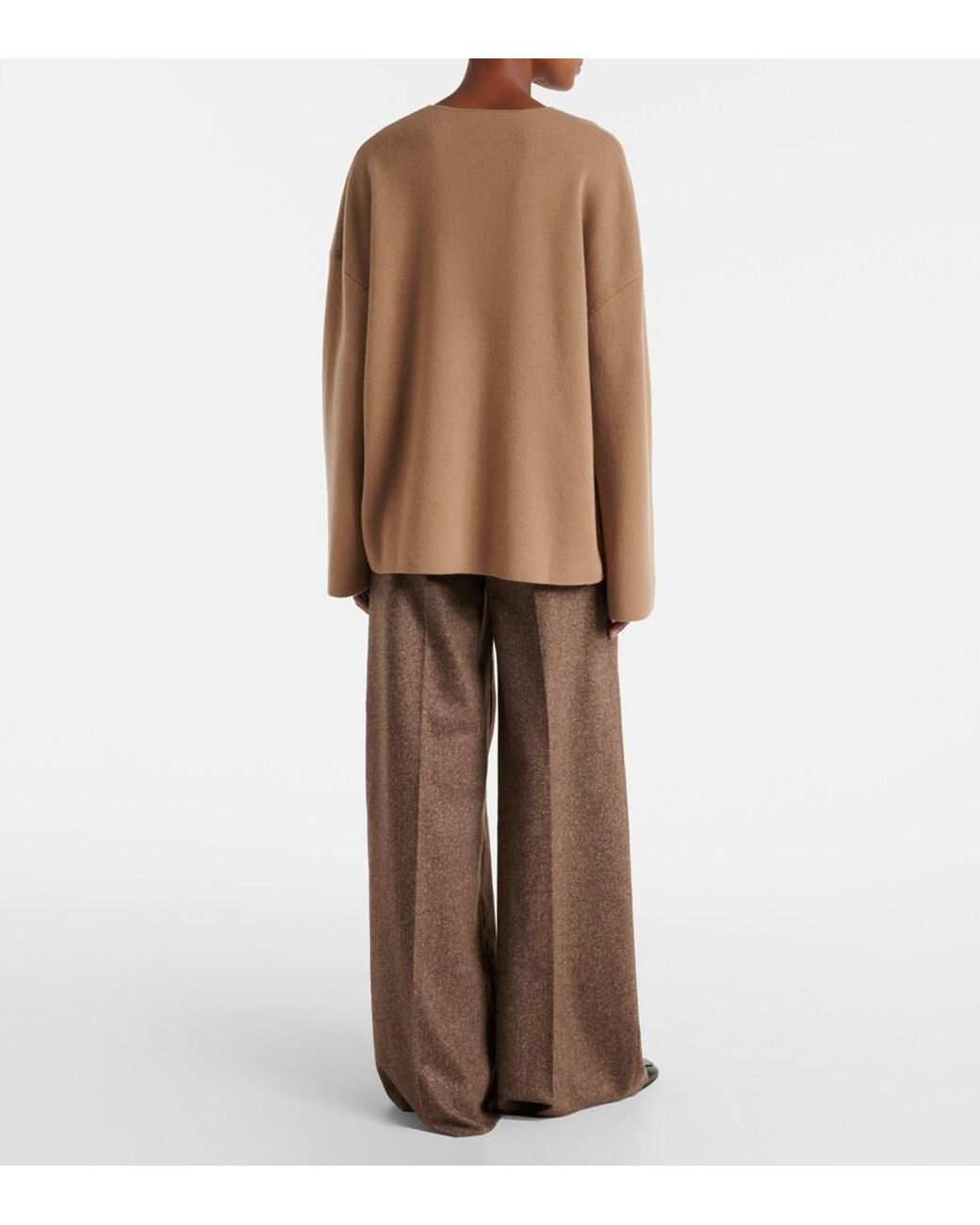 Jardin Des Orangers Brown Serafino Wool And Cashmere Sweater