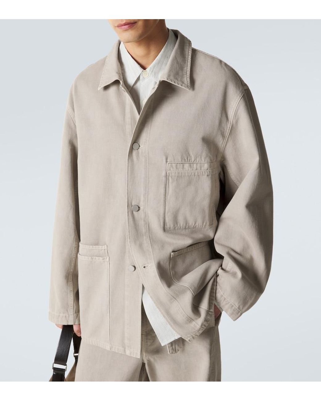 Lemaire Natural Oversized Cotton Twill Overshirt for men