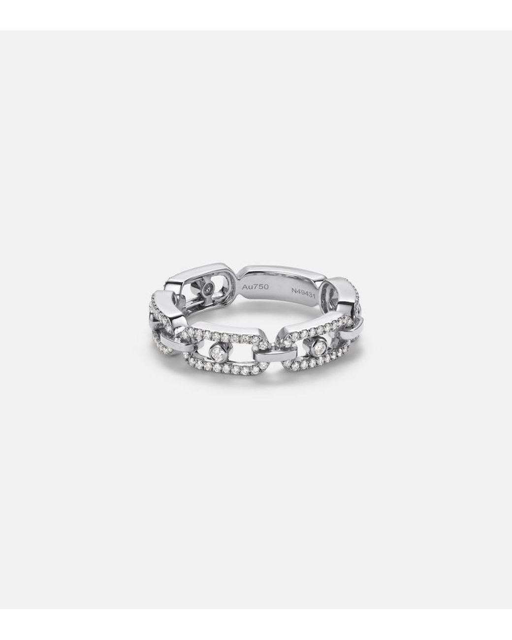 Messika White Move Link 18Kt Ring With Diamonds