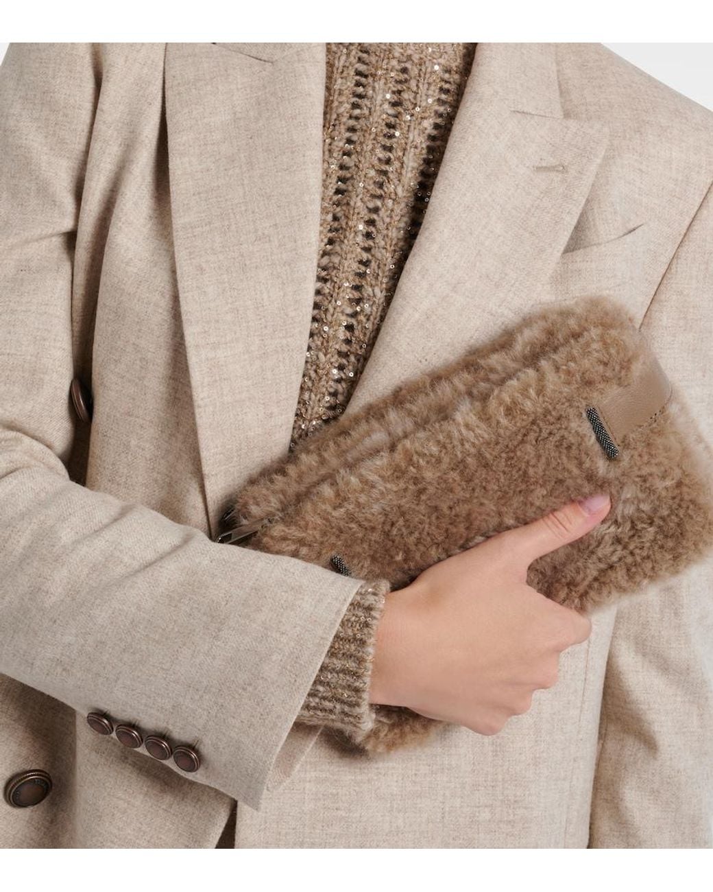 Clutch Small di Brunello Cucinelli in Brown
