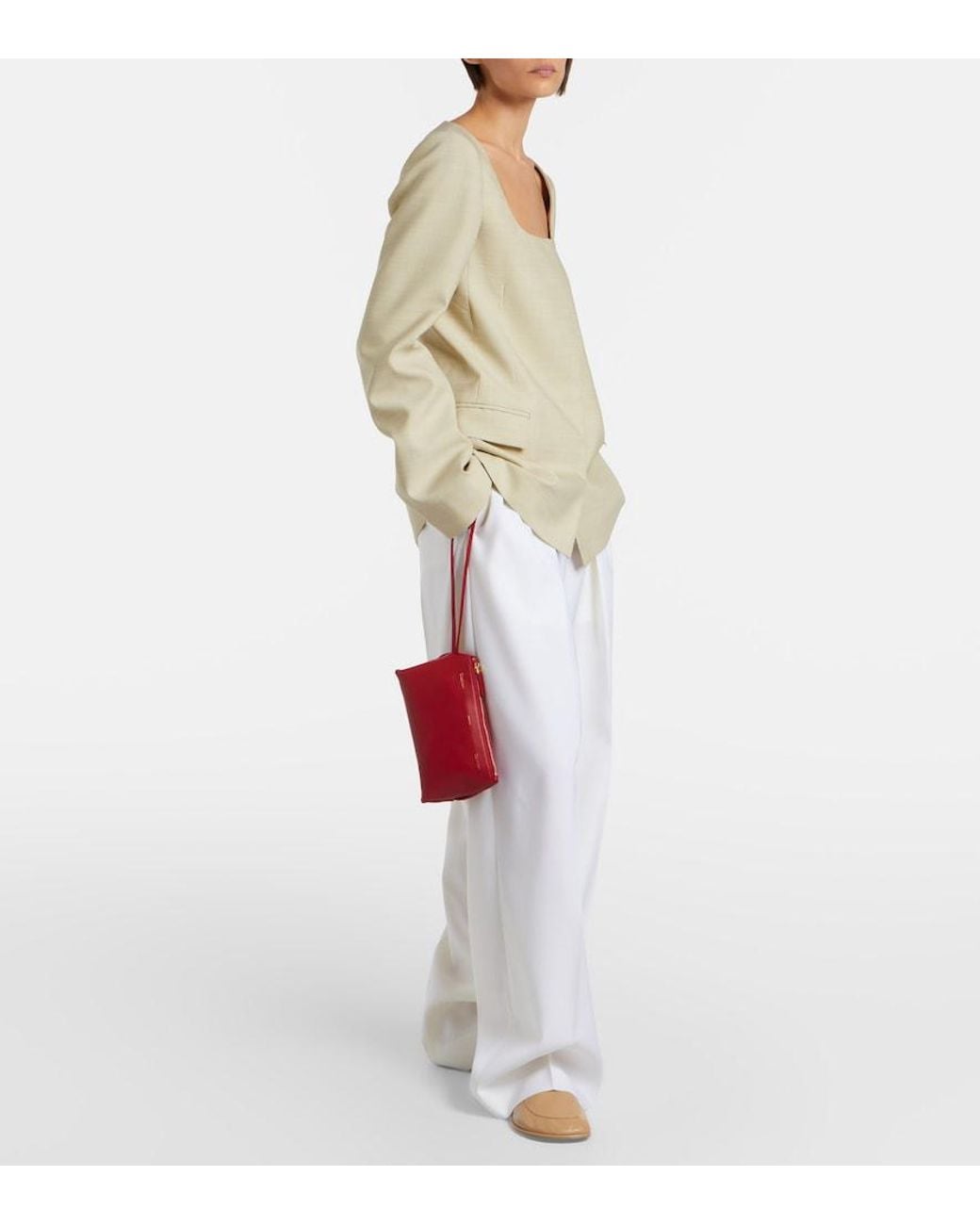 Calvin Klein Red Essential Case Mini Leather Clutch