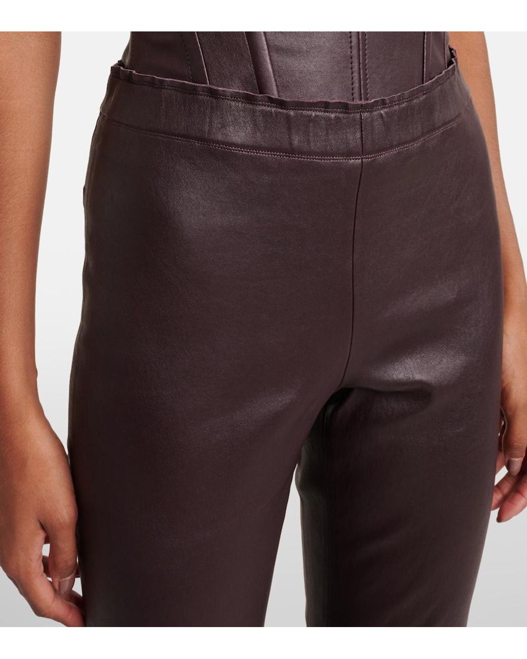 Stouls Purple Jp Long Flared Leather Leggings