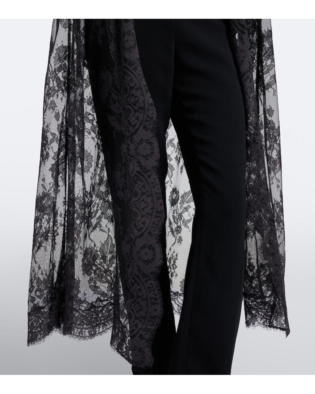 Zimmermann Black Valiant Caped Lace Top