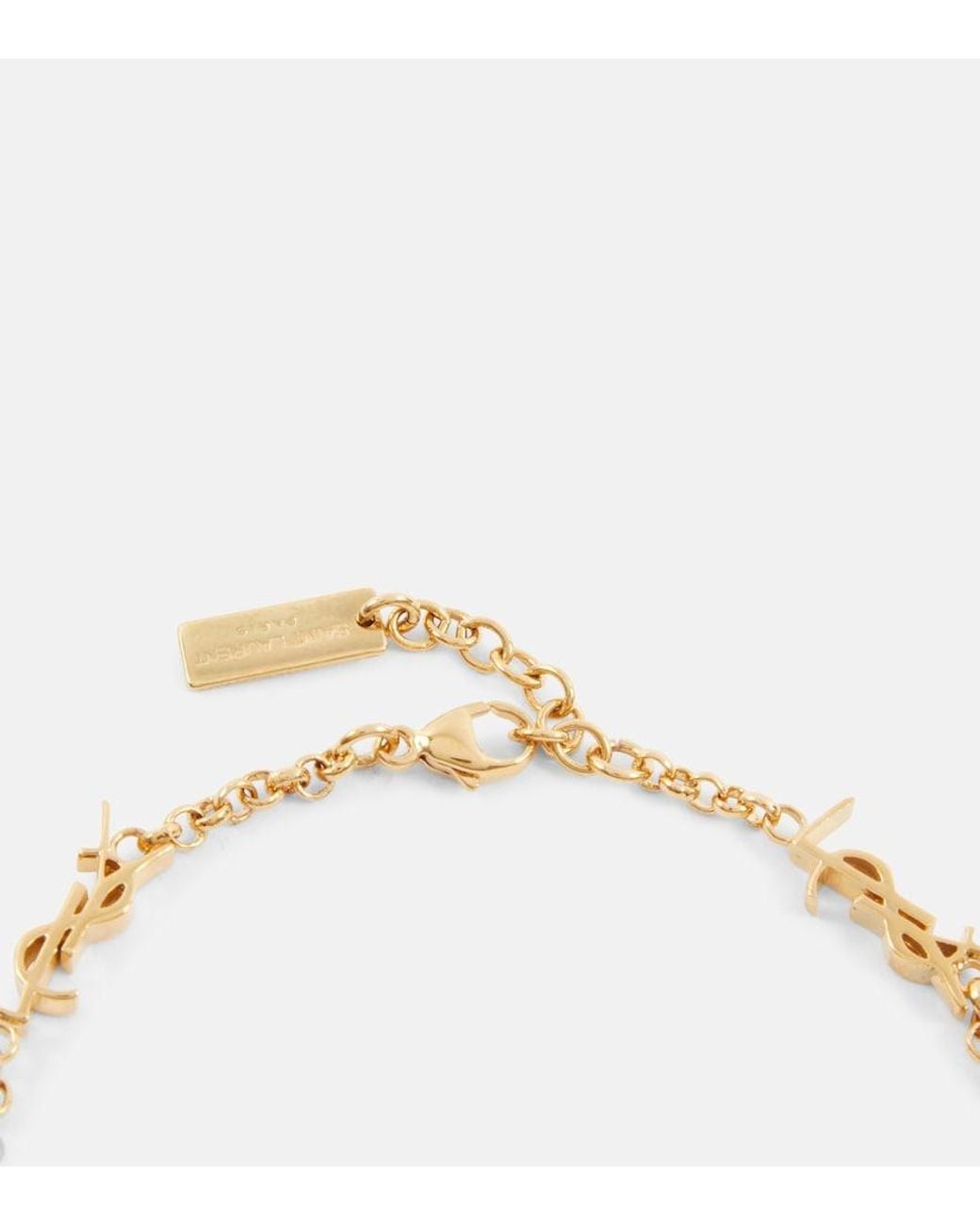 Saint Laurent Metallic Ysl Chain Bracelet