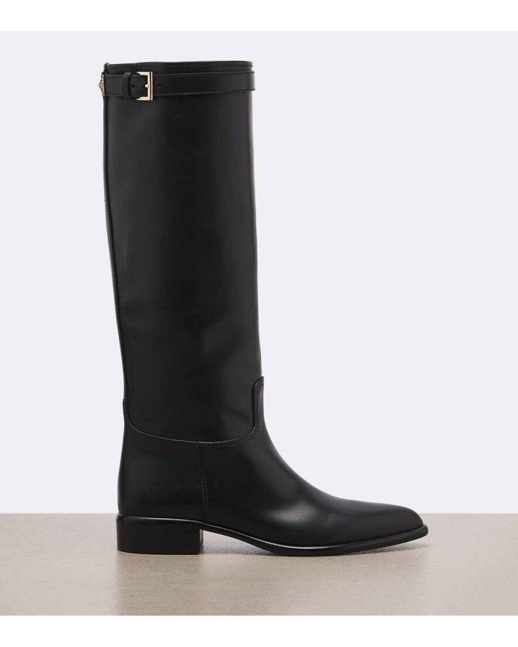 Prada Black Leather Knee-High Boots