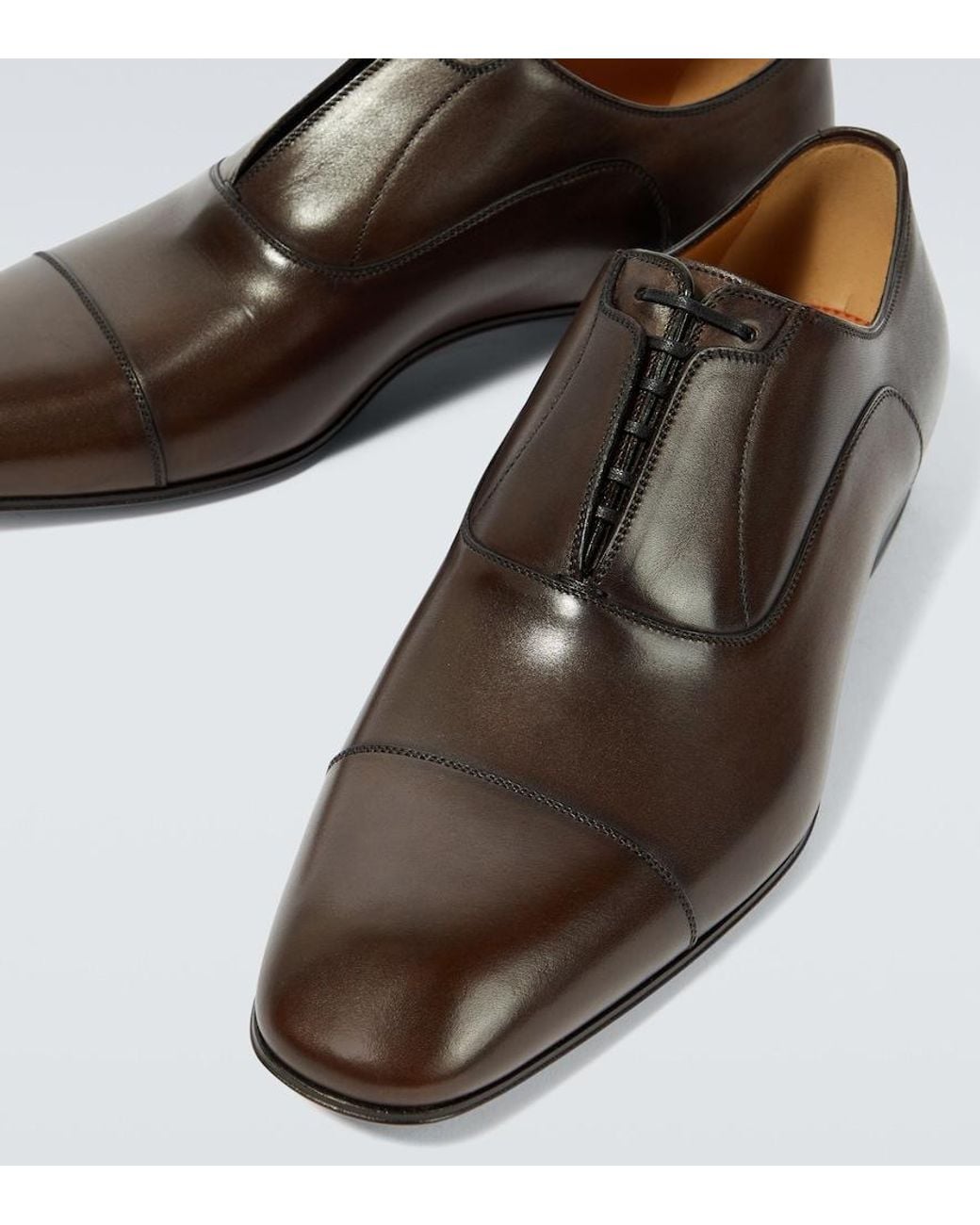 Christian Louboutin Brown Greghost Leather Oxford Shoes for men